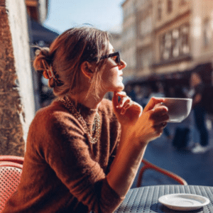Woman taking a break